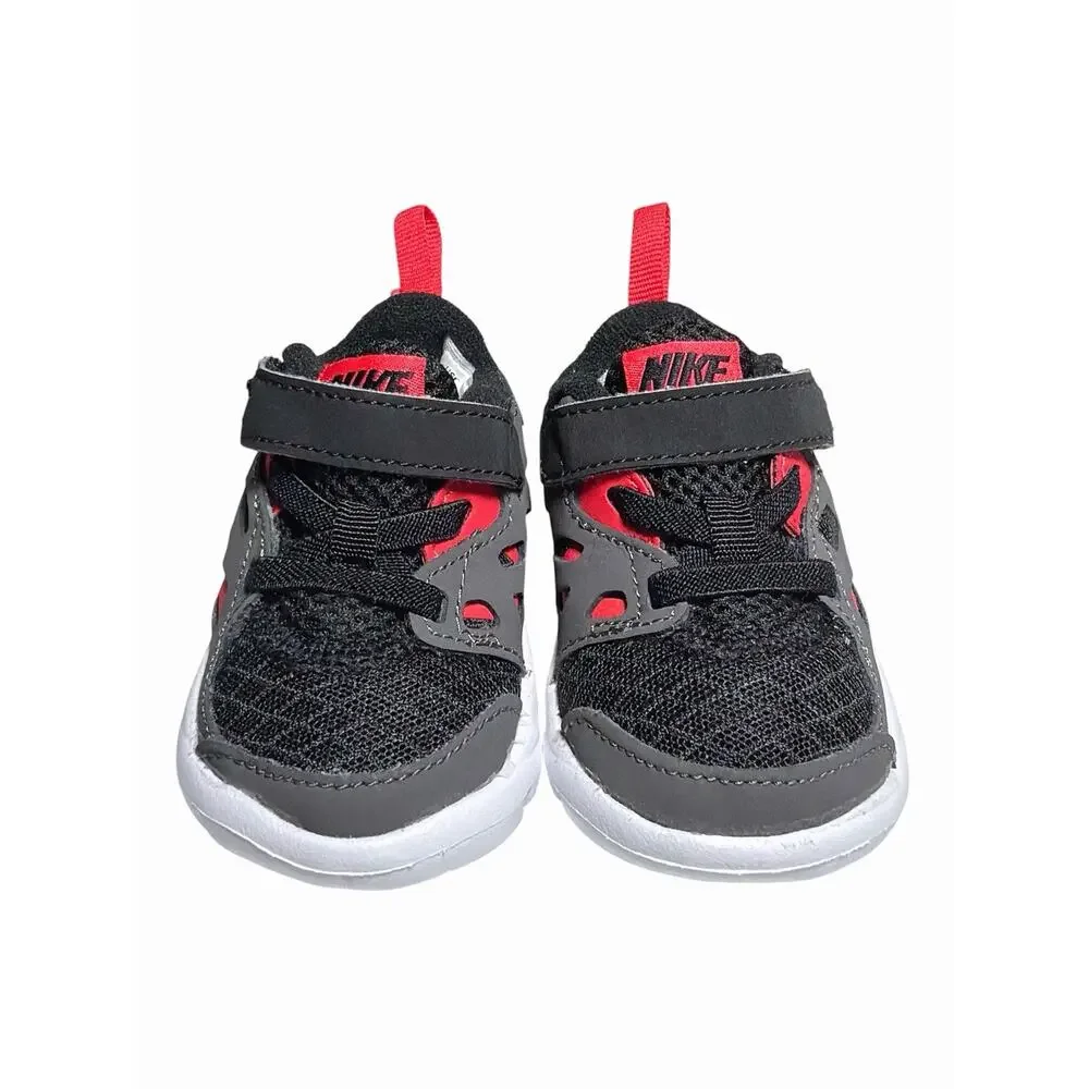 Nike Free Run 2 Size 4C (TDV) Toddler Black Red Athletic Sneakers DA2692-002 New